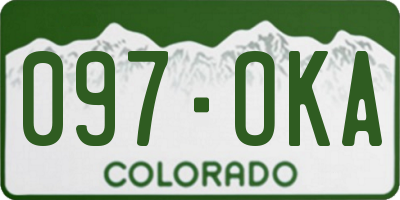 CO license plate 097OKA