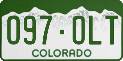 CO license plate 097OLT