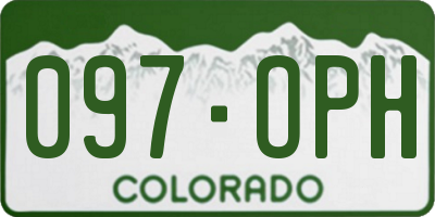 CO license plate 097OPH