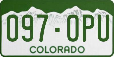 CO license plate 097OPU