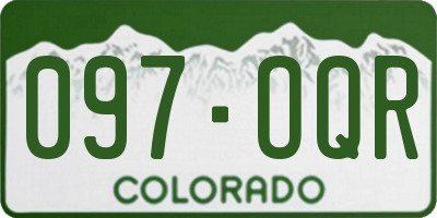 CO license plate 097OQR