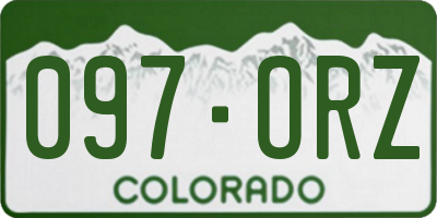 CO license plate 097ORZ