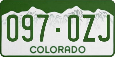 CO license plate 097OZJ