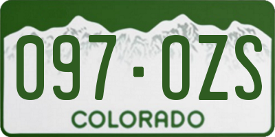 CO license plate 097OZS