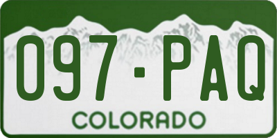 CO license plate 097PAQ