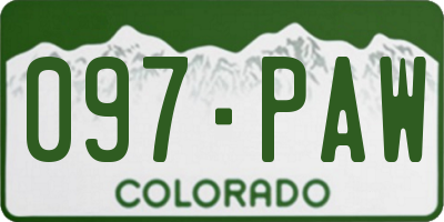 CO license plate 097PAW