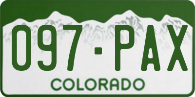 CO license plate 097PAX