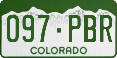 CO license plate 097PBR