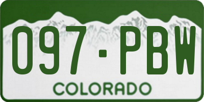CO license plate 097PBW