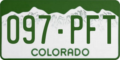 CO license plate 097PFT