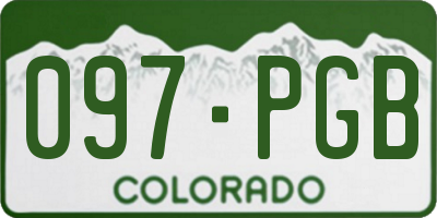 CO license plate 097PGB