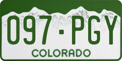 CO license plate 097PGY