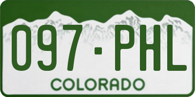 CO license plate 097PHL