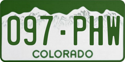 CO license plate 097PHW
