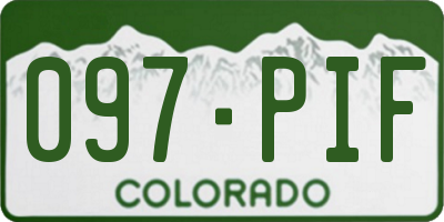 CO license plate 097PIF
