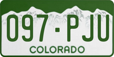 CO license plate 097PJU