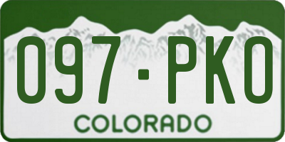 CO license plate 097PKO