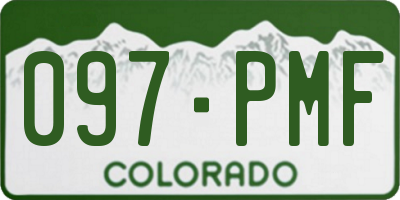 CO license plate 097PMF