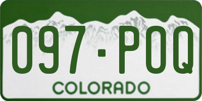 CO license plate 097POQ