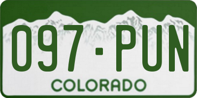 CO license plate 097PUN