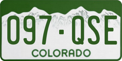 CO license plate 097QSE