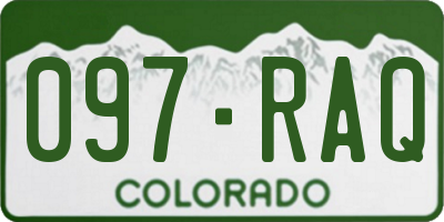 CO license plate 097RAQ