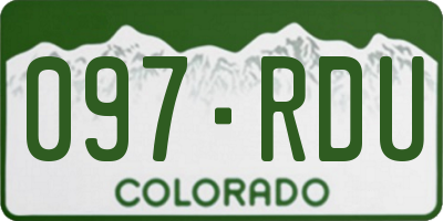 CO license plate 097RDU