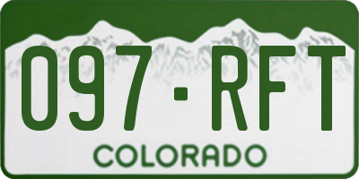 CO license plate 097RFT