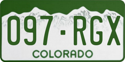 CO license plate 097RGX