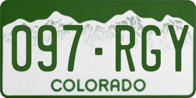 CO license plate 097RGY