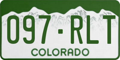 CO license plate 097RLT