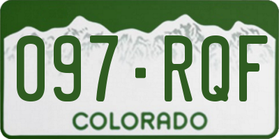 CO license plate 097RQF