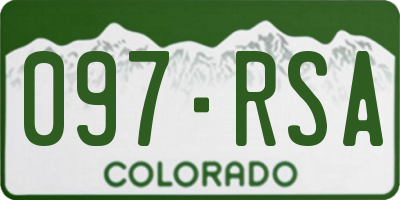 CO license plate 097RSA