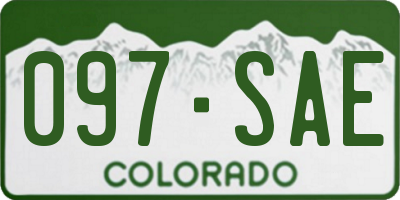 CO license plate 097SAE