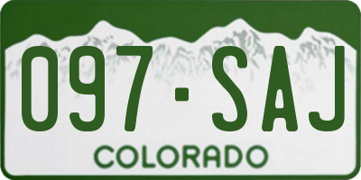 CO license plate 097SAJ