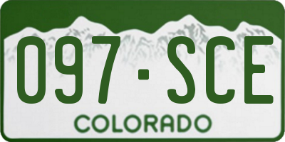 CO license plate 097SCE