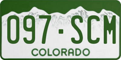 CO license plate 097SCM