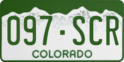 CO license plate 097SCR
