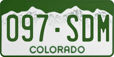 CO license plate 097SDM