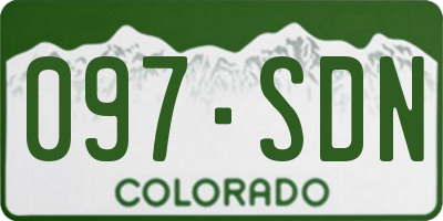 CO license plate 097SDN