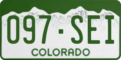 CO license plate 097SEI