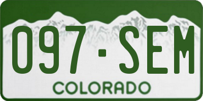 CO license plate 097SEM