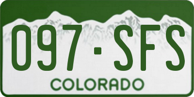 CO license plate 097SFS