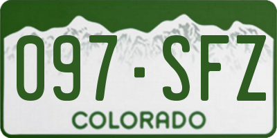 CO license plate 097SFZ