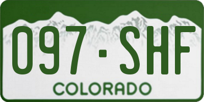 CO license plate 097SHF
