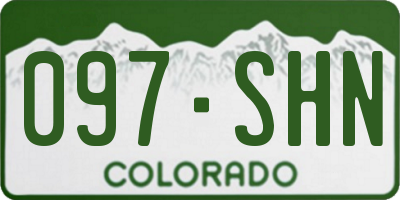 CO license plate 097SHN