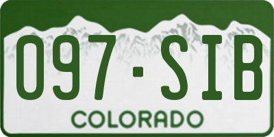 CO license plate 097SIB
