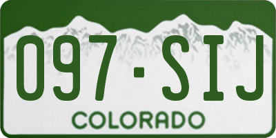 CO license plate 097SIJ