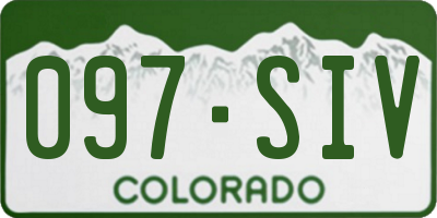 CO license plate 097SIV