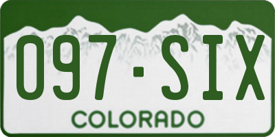 CO license plate 097SIX